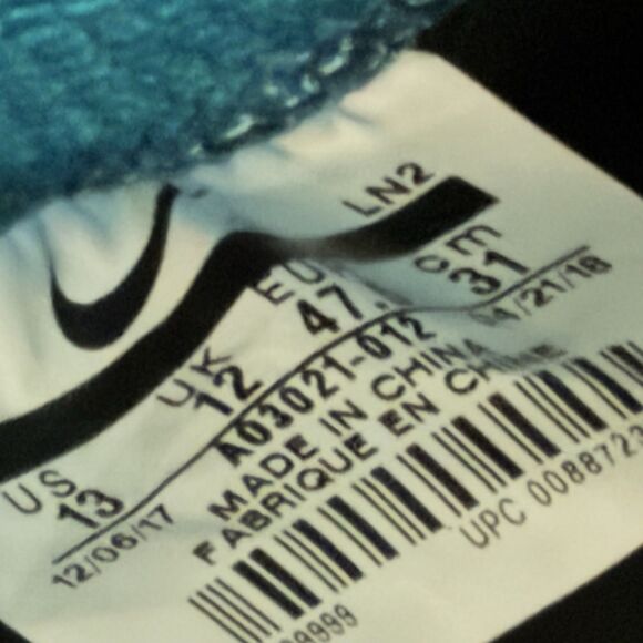 Nike Vapor Untouchable Pro 3 Football Cleats Men\'s Size 13 Blue/Green Gold Black main image 8